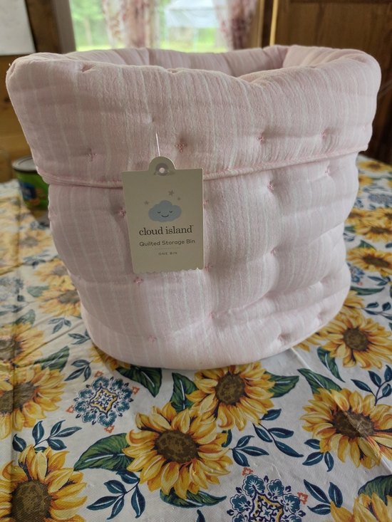 cloud island Other - Cloud Island Pink Quilted Storage Bin
